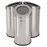 HLS Commercial® Beveled Open Top Trash Can, 15 gal, Stainless Steel, Silver (HLMHLSC04G15A) Each
