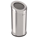 HLS Commercial® Beveled Open Top Trash Can, 15 gal, Stainless Steel, Silver (HLMHLSC04G15A) Each