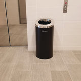 HLS Commercial® Beveled Open Top Trash Can, 15 gal, Stainless Steel, Black (HLMHLSC04G15B) Each