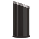 HLS Commercial® Beveled Open Top Trash Can, 15 gal, Stainless Steel, Black (HLMHLSC04G15B) Each