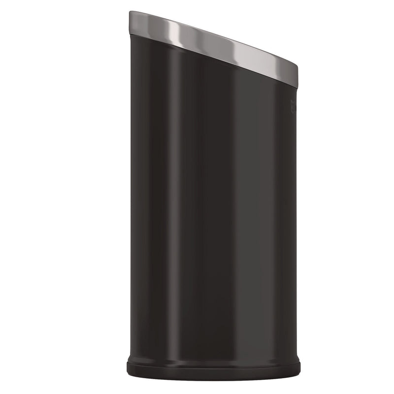 HLS Commercial® Beveled Open Top Trash Can, 15 gal, Stainless Steel, Black (HLMHLSC04G15B) Each