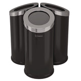 HLS Commercial® Beveled Open Top Trash Can, 15 gal, Stainless Steel, Black (HLMHLSC04G15B) Each