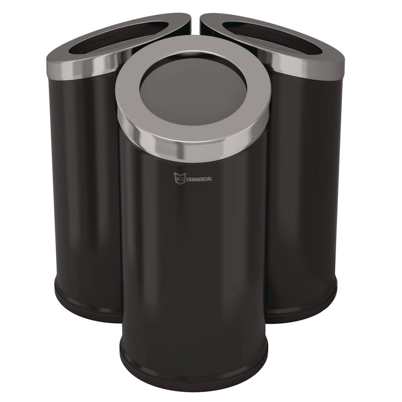 HLS Commercial® Beveled Open Top Trash Can, 15 gal, Stainless Steel, Black (HLMHLSC04G15B) Each