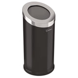 HLS Commercial® Beveled Open Top Trash Can, 15 gal, Stainless Steel, Black (HLMHLSC04G15B) Each