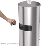 HLS Commercial® Side-Entry Trash Can with Gym Wipe Dispenser, 9 gal, Stainless Steel, Silver (HLMHLSC09WSR) Each