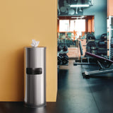 HLS Commercial® Side-Entry Trash Can with Gym Wipe Dispenser, 9 gal, Stainless Steel, Silver (HLMHLSC09WSR) Each