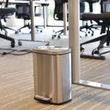 HLS Commercial® Step Pedal Trash Can, 1.3 gal, Plastic/Stainless Steel, Silver (HLMHLSS01R) Each