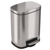 HLS Commercial® Step Pedal Trash Can, 1.3 gal, Plastic/Stainless Steel, Silver (HLMHLSS01R) Each