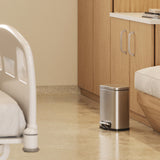 HLS Commercial® Fire-Resistant Step Pedal Trash Can, 1.3 gal, Plastic/Stainless Steel, Silver (HLMHLSS01RFR) Each