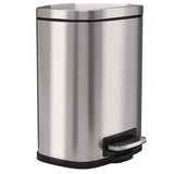 HLS Commercial® Fire-Resistant Step Pedal Trash Can, 1.3 gal, Plastic/Stainless Steel, Silver (HLMHLSS01RFR) Each