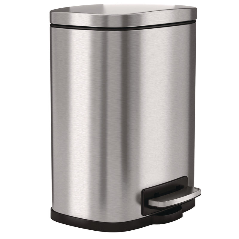 HLS Commercial® Fire-Resistant Step Pedal Trash Can, 1.3 gal, Plastic/Stainless Steel, Silver (HLMHLSS01RFR) Each