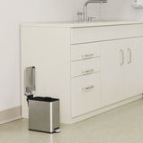 HLS Commercial® Step Pedal Trash Can, 3 gal, Plastic/Stainless Steel, Silver (HLMHLSS03R) Each