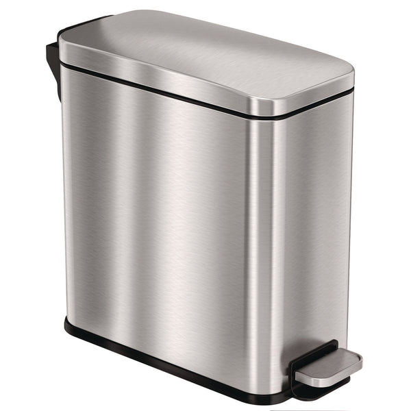 HLS Commercial® Step Pedal Trash Can, 3 gal, Plastic/Stainless Steel, Silver (HLMHLSS03R) Each