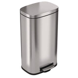 HLS Commercial® Step Pedal Trash Can, 8 gal, Plastic/Stainless Steel, Silver (HLMHLSS08R) Each