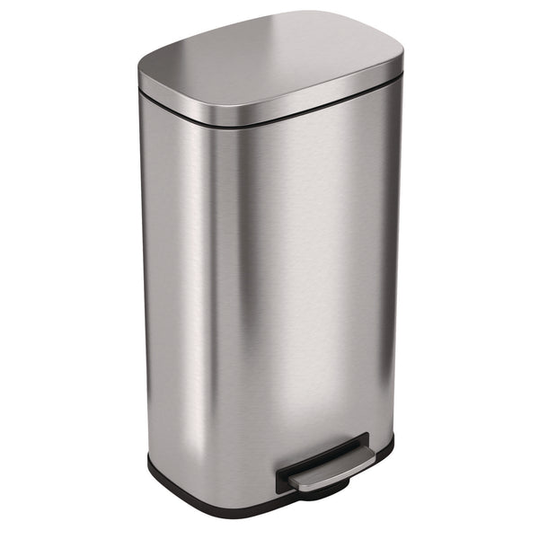 HLS Commercial® Step Pedal Trash Can, 8 gal, Plastic/Stainless Steel, Silver (HLMHLSS08R) Each