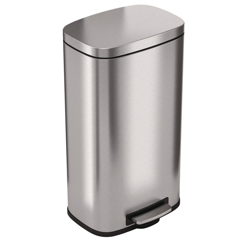 HLS Commercial® Step Pedal Trash Can, 8 gal, Plastic/Stainless Steel, Silver (HLMHLSS08R) Each