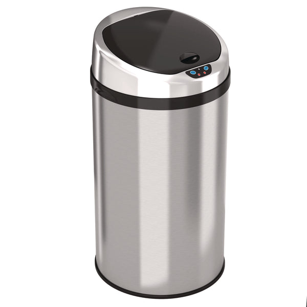 HLS Commercial® Sensor Trash Can, 8 gal, Plastic/Stainless Steel, Silver (HLMHLS08RCB) Each