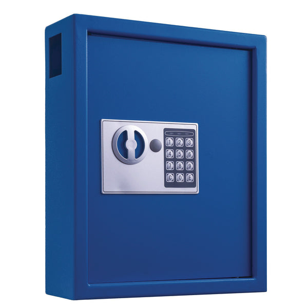 AdirOffice Steel Digital Lock Key Cabinet, 40-Key, 13 x 4 x 14.3, Stainless Steel 304, Blue (ALHI68040BLU) Each