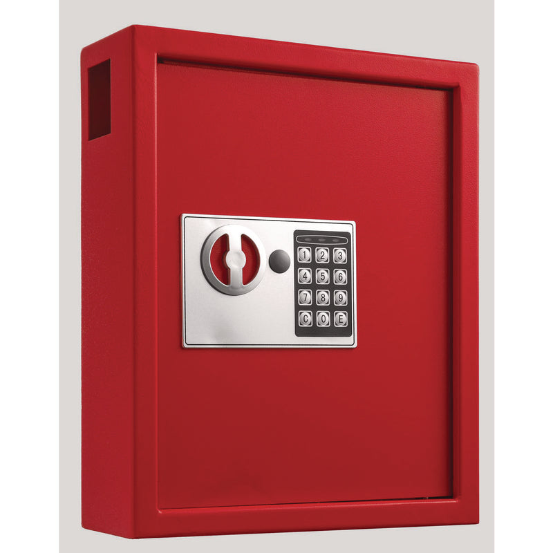 AdirOffice Steel Digital Lock Key Cabinet, 40-Key, 13 x 4 x 14.3, Stainless Steel 304, Red (ALHI68040RED) Each