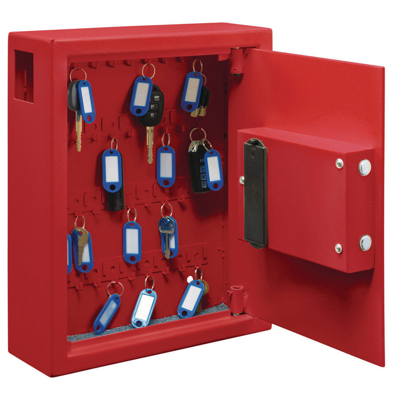 AdirOffice Steel Digital Lock Key Cabinet, 40-Key, 13 x 4 x 14.3, Stainless Steel 304, Red (ALHI68040RED) Each