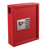 AdirOffice Steel Digital Lock Key Cabinet, 40-Key, 13 x 4 x 14.3, Stainless Steel 304, Red (ALHI68040RED) Each