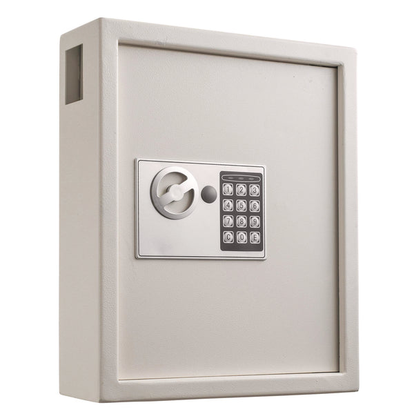 AdirOffice Steel Digital Lock Key Cabinet, 40-Key, 13 x 4 x 14.3, Stainless Steel 304, White (ALHI68040WHI) Each