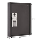 AdirOffice Steel Digital Lock Key Cabinet, 60-Key, 13 x 2.6 x 17, Stainless Steel 304, Black (ALHI68060BLK) Each