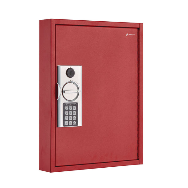 AdirOffice Steel Digital Lock Key Cabinet, 60-Key, 13 x 2.6 x 17, Stainless Steel 304, Red (ALHI68060RED) Each