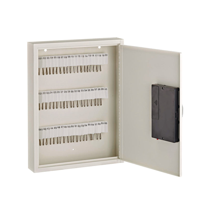 AdirOffice Steel Digital Lock Key Cabinet, 60-Key, 13 x 2.6 x 17, Stainless Steel 304, White (ALHI68060WHI) Each