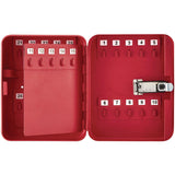 AdirOffice Steel Secure Key Cabinet with Key Lock, 48-Key, 7.1 x 3.1 x 10, Stainless Steel 304, Red (ALHI68148RED) Each