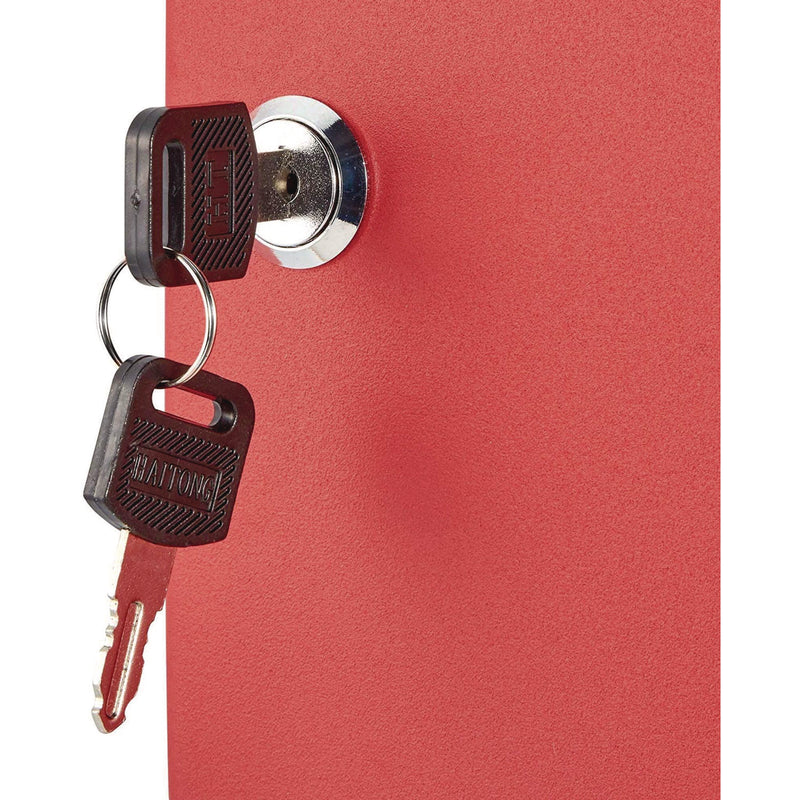 AdirOffice Steel Secure Key Cabinet with Key Lock, 48-Key, 7.1 x 3.1 x 10, Stainless Steel 304, Red (ALHI68148RED) Each