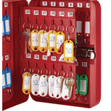 AdirOffice Steel Heavy-Duty Key Cabinet with Combination Lock, 48-Key, 7.1 x 3 x 10, Stainless Steel 304, Red (ALHI68248RED) Each