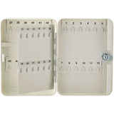 AdirOffice Steel Secure Key Cabinet with Key Lock, 48-Key, 7.1 x 3.1 x 10, Stainless Steel 304, White (ALHI68148WHI) Each