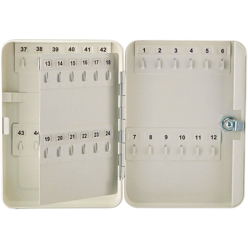 AdirOffice Steel Secure Key Cabinet with Key Lock, 48-Key, 7.1 x 3.1 x 10, Stainless Steel 304, White (ALHI68148WHI) Each