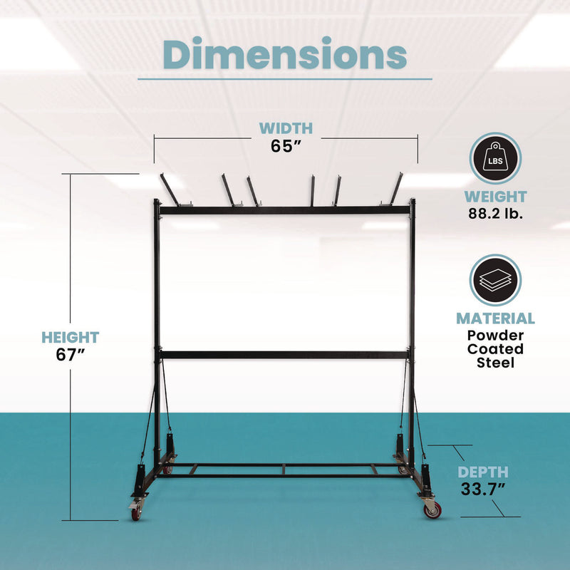 AdirOffice Folding Chair and Table Combo Cart, Metal, 600 lb Capacity, 33.7 x 65 x 67, Black (ALHI69001) Each