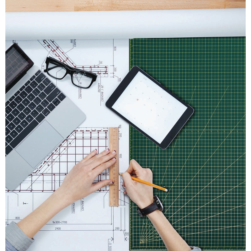 AdirOffice Reversible Self Healing Cutting Mat, 24 x 36, Green/Black (ALHICM2436) Each