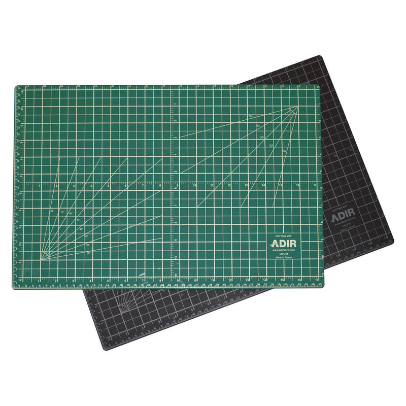 AdirOffice Reversible Self Healing Cutting Mat, 12 x 18, Green/Black (ALHICM1218) Each