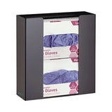 AdirMed Acrylic Glove Dispenser, Double Box Capacity, 10.2 x 3.5 x 10.8, Black (ALHI90202BLK) Each