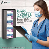 AdirMed Acrylic Glove Dispenser, Quad Box Capacity, 10.2 x 3.5 x 21.1, Black (ALHI90204BLK) Each