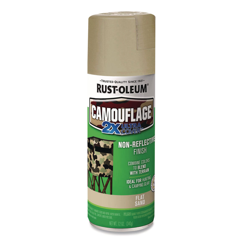Rust-Oleum® Camouflage Spray Paint, Flat Sand, 12 oz Aerosol Can (RST339004) Each