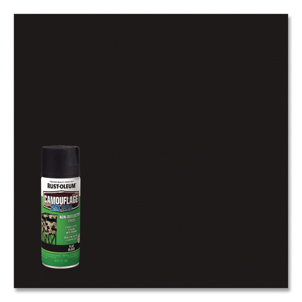 Rust-Oleum® Camouflage Spray Paint, Flat Black, 12 oz Aerosol Can (RST279179) Each