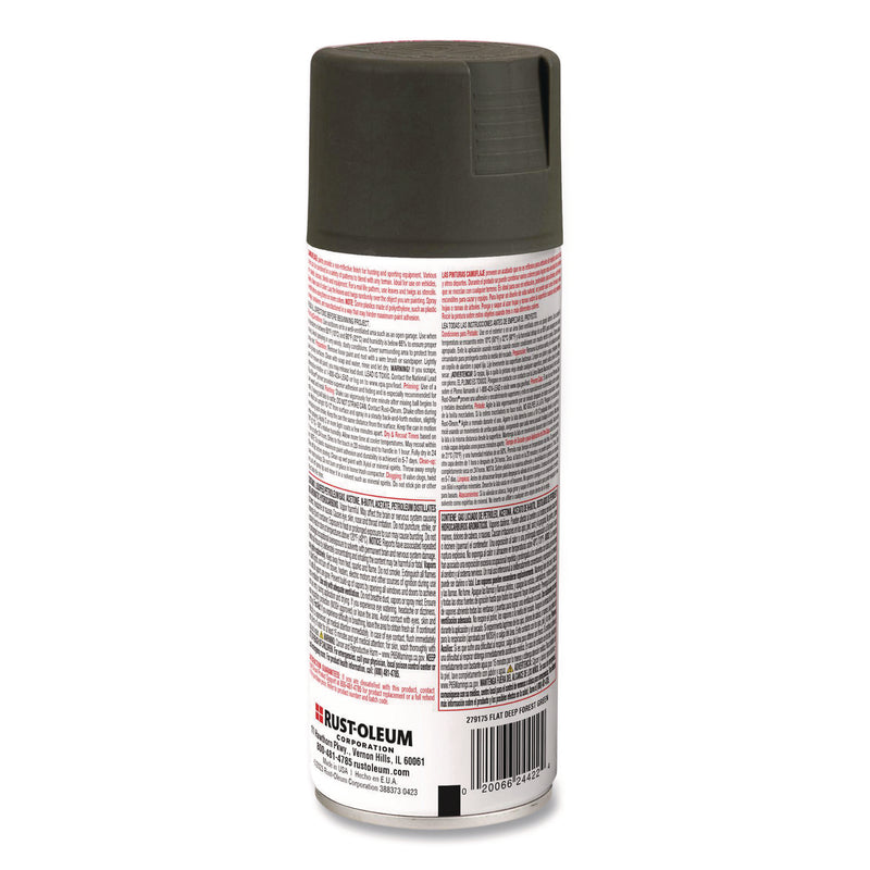 Rust-Oleum® Camouflage Spray Paint, Flat Deep Forest Green, 12 oz Aerosol Can, 6/Carton (RST279175CT) Case of 6