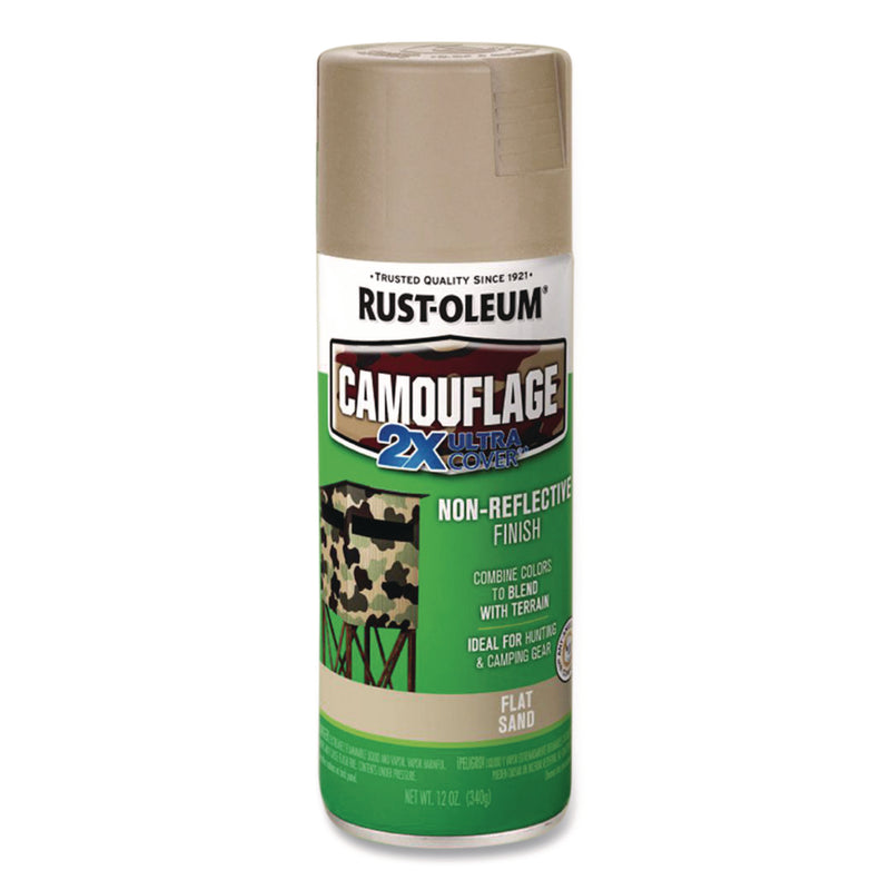 Rust-Oleum® Camouflage Spray Paint, Flat Sand, 12 oz Aerosol Can (RST339004) Each
