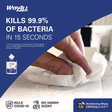 WypAll® Disinfecting Wipes, 1-Ply, 5.16 x 8.5, Fresh Scent, White, 185 Sheets/Canister, 3 Canisters/Carton (KCC54481) Case of 3