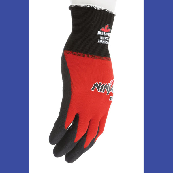 MCR™ Safety Ninja BNF N96970 Gloves, Medium, Black/Red, Dozen (CRWN96970M) 1 Dozen