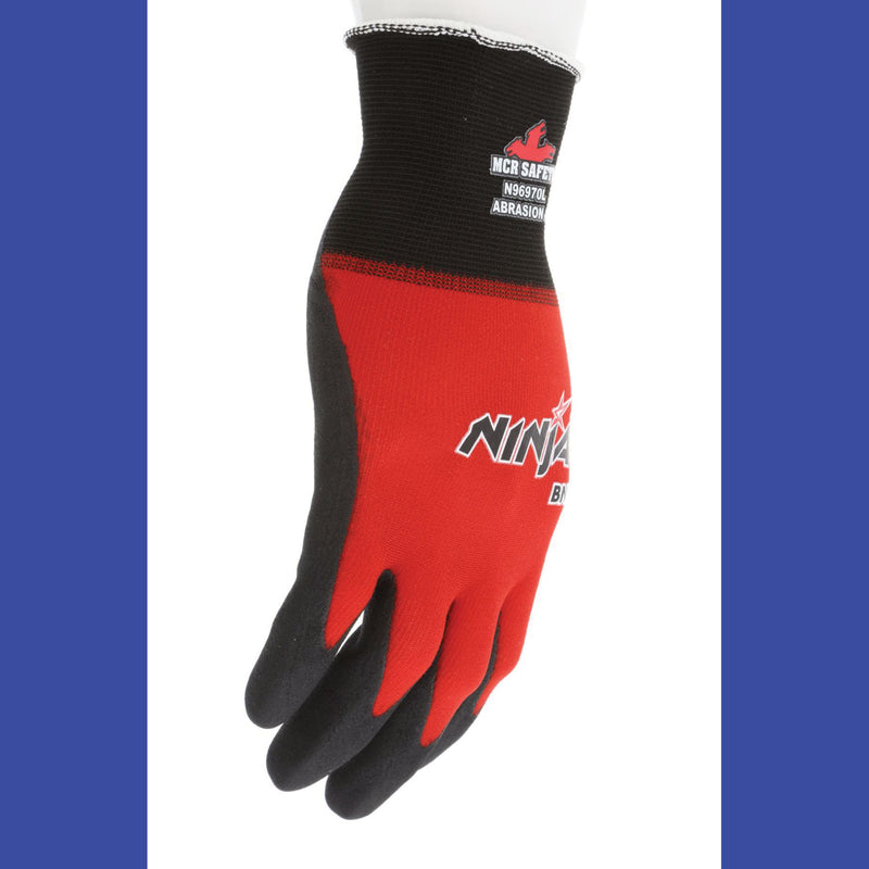 MCR™ Safety Ninja BNF N96970 Gloves, Medium, Black/Red, Dozen (CRWN96970M) 1 Dozen