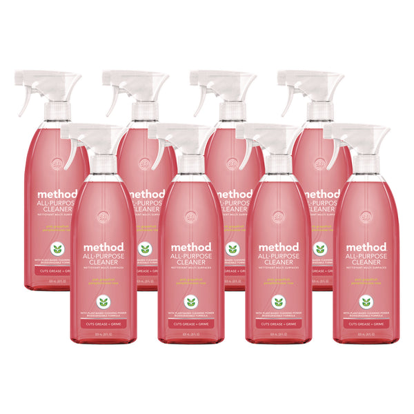 Method® All Surface Cleaner, Pink Grapefruit, 28 oz Spray Bottle, 8/Carton (MTH317939CT) Case of 8