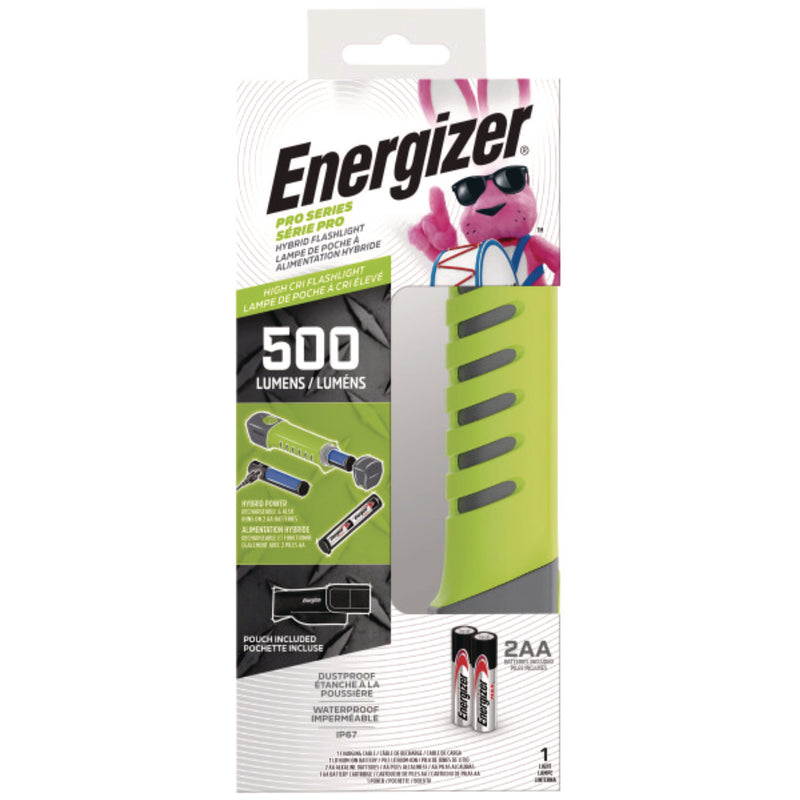 Energizer® Pro Series Hybrid Handheld, Rechargeable Lithium Ion/2 AA Batteries (Included), Gray/Green (EVEENYPHH21) Each