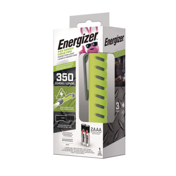 Energizer® Pro Series Inspection Light, Rechargeable Lithium Ion/2 AAA Batteries (Included), Gray/Green (EVEENYPHH22) Each