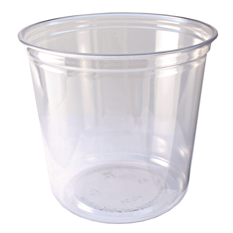 Fabri-Kal® Recycleware Round Deli Container, 24 oz, 4.6" Diameter x 3.6" h, Clear, Plastic, 500/Carton (FABRD24) Case of 500